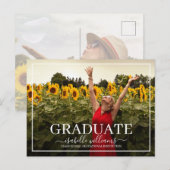 Modernes Abschluss Foto Sonnenblumen Ankündigungspostkarte (Vorne/Hinten)