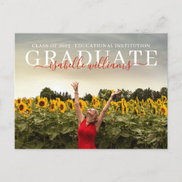 Modernes Abschluss Foto Sonnenblumen Ankündigungspostkarte