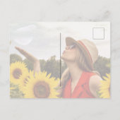 Modernes Abschluss Foto Sonnenblumen Ankündigungspostkarte (Rückseite)