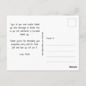 Modernes Abschluss Foto Vielen Dank Postkarte (Rückseite)