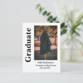 Modernes Abschluss für minimalistisches Foto Postkarte (Stehend Vorderseite)