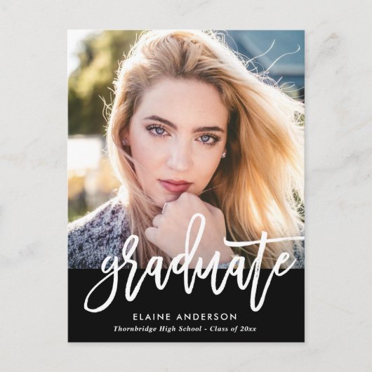 Modernes Abschluss für Pinselskripte Postkarte (Vorderseite)