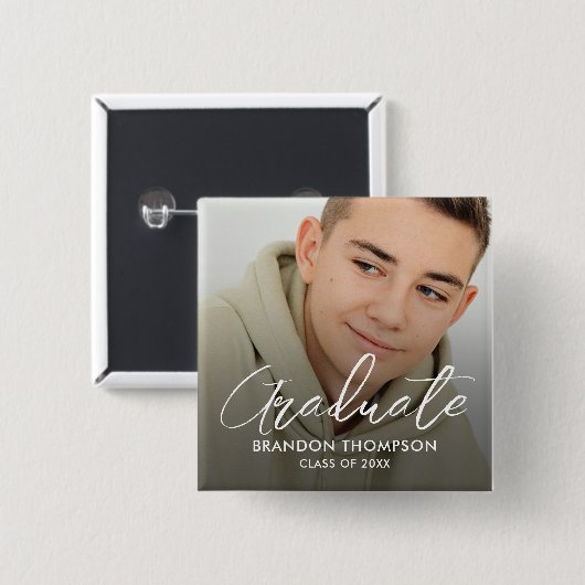 Modernes Abschluss Graduate Foto Button (Vorne & Hinten)
