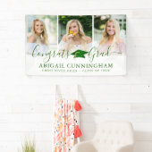 Modernes Abschluss Green Cap Script 3 FotoCollage Banner (Insitu)