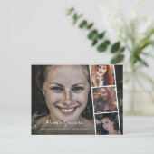 Modernes Abschluss High School Foto Collage Script Postkarte (Stehend Vorderseite)