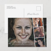 Modernes Abschluss High School Foto Collage Script Postkarte (Vorne/Hinten)