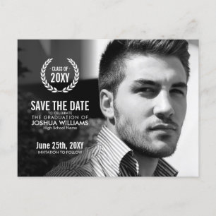 Modernes Abschluss Kranz-Foto Save the Date Ankündigungspostkarte