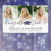 Modernes Abschluss Navy Caps Script 3 FotoCollage Banner