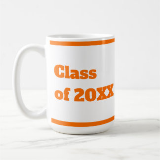 Modernes Abschluss Orange Script Kaffeetasse