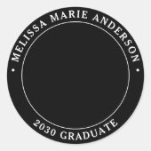 Modernes Abschluss Personalisiert Graduate Foto Runder Aufkleber (Vorderseite)