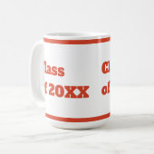 Modernes Abschluss Rotes Skript Kaffeetasse (Vorderseite Links)