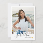 Modernes Abschluss Script Foto Dankeskarte (Vorderseite)