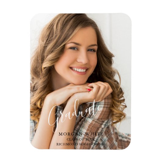 Modernes Abschluss Script Foto Magnet (Vertikal)