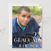 Modernes Abschluss Typografie Script Foto Einladung (Vorderseite)