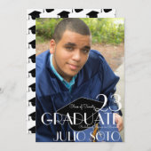 Modernes Abschluss Typografie Script Foto Einladung (Vorne/Hinten)