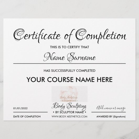 Modernes Abschlusszeugnis (Vorderseite)