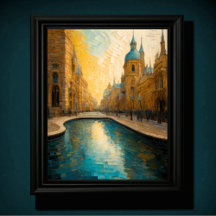 Modernes Abstract Design Gold Blue European