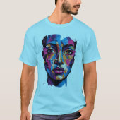 Modernes Abstract Face Art T-Shirt (Vorderseite)