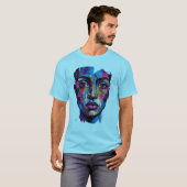 Modernes Abstract Face Art T-Shirt (Vorne ganz)