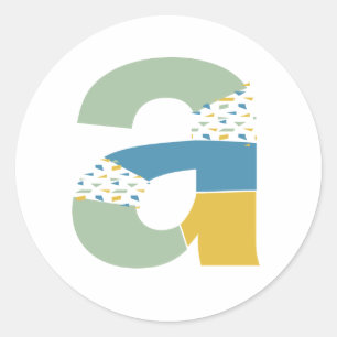 Modernes Abstractes Letter A Monogramm Personalisi Runder Aufkleber