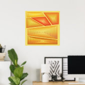 Modernes Abstrakt - 3-D Pyramiden, Gold Poster (Heimbüro)