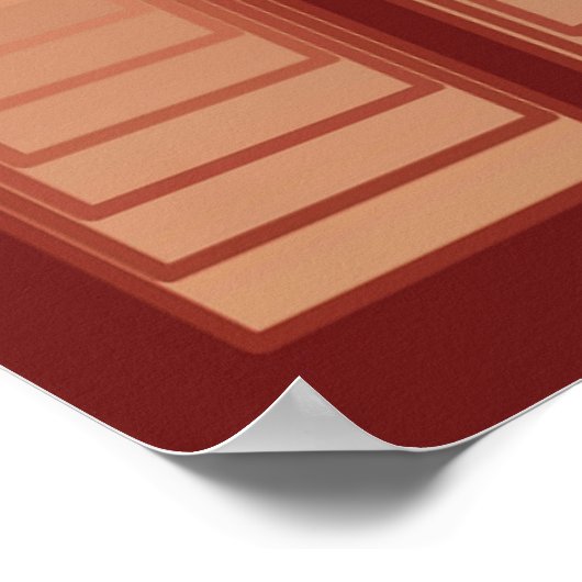 Modernes Abstrakt - 3-D-Pyramiden, Kupfer Poster (Ecke)