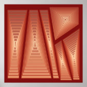 Modernes Abstrakt - 3-D-Pyramiden, Kupfer Poster (Vorne)