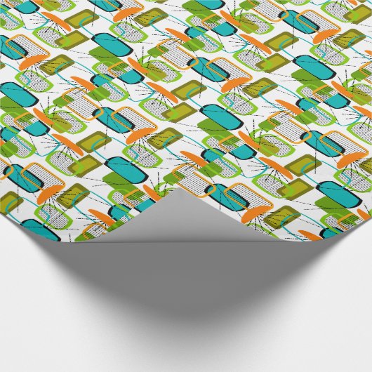 Modernes Abstrakt #57 Mitte des Jahrhunderts Geschenkpapier (Ecke)