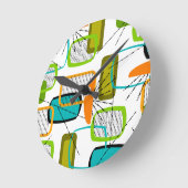 Modernes Abstrakt #57 Mitte des Jahrhunderts Runde Wanduhr (Winkel)