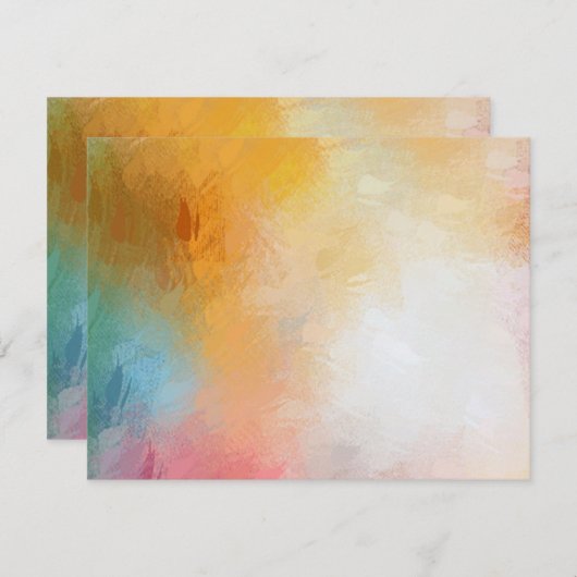Modernes Abstrakt Art Blank Color Template Mitteilungskarte (Vorne/Hinten)