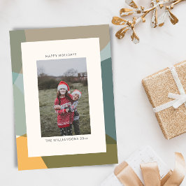 Modernes Abstrakt Art Green Sage Aquamarines Foto Feiertagskarte