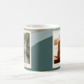 Modernes Abstrakt Art Green Sage Aquamarines Foto Kaffeetasse (Mittel)
