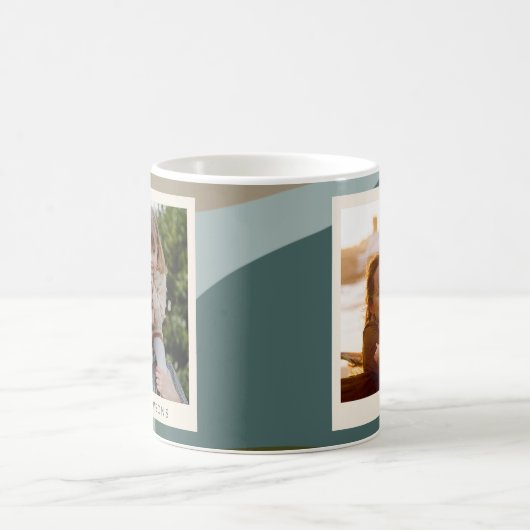 Modernes Abstrakt Art Green Sage Aquamarines Foto Kaffeetasse (Mittel)