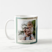 Modernes Abstrakt Art Green Sage Aquamarines Foto Kaffeetasse (Links)