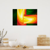 Modernes Abstrakt Art Poster - Digitale Kunst (Küche)