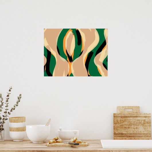 Modernes Abstrakt Art Poster - Maximalistischer St (Küche)