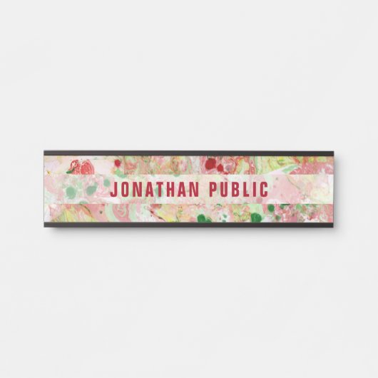 Modernes Abstrakt Art Trendy Template Elegant Türschild (Vorderseite )