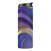 Modernes Abstrakt-Blau, Lila und Gold Thermosbecher (Nach links gedreht)