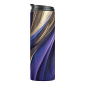 Modernes Abstrakt-Blau, Lila und Gold Thermosbecher (Nach rechts gedreht)