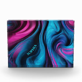 Modernes Abstrakt-Blau und Rosa- Fotoblock