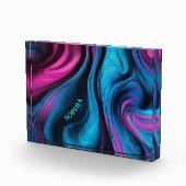 Modernes Abstrakt-Blau und Rosa- Fotoblock (Rechts)