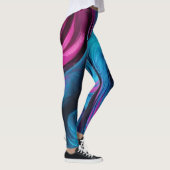 Modernes Abstrakt-Blau und Rosa- Leggings (Rechts)