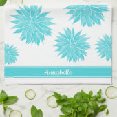 Modernes Abstrakt-blaues Agave Muster | PERSONALIS Geschirrtuch (Gefaltet)