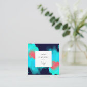 Modernes, Abstrakt-blaues Muster Quadratische Visitenkarte (Stehend Vorderseite)