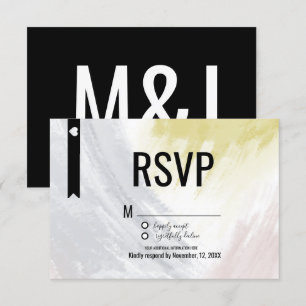 Modernes Abstrakt Blush Strokes Wedding RSVP Einladung