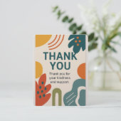 Modernes Abstrakt Dankescharte - Dankbarkeit Dankeskarte (Stehend Vorderseite)