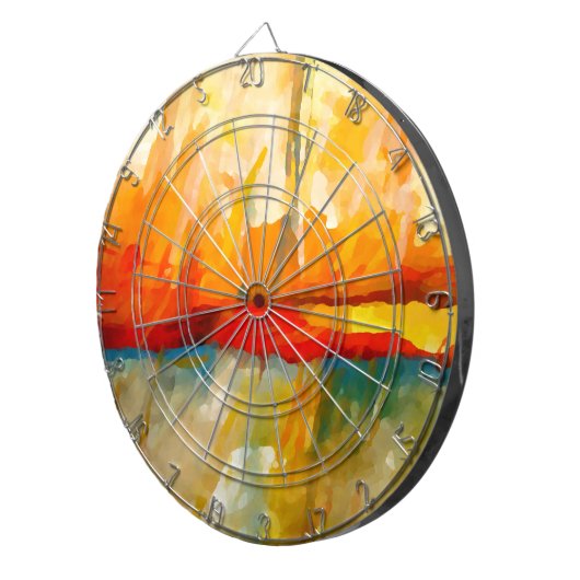 Modernes Abstrakt-expressionistisches Gemälde Dartscheibe (Vorderseite rechts)