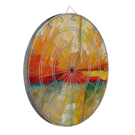 Modernes Abstrakt-expressionistisches Gemälde Dartscheibe (Vorderseite Links)