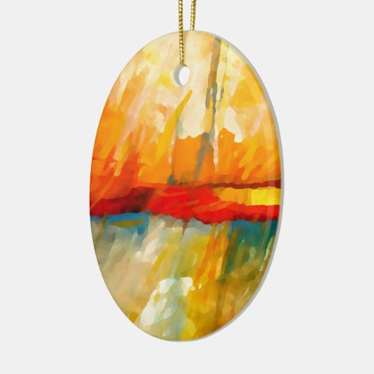 Modernes Abstrakt-expressionistisches Gemälde Keramik Ornament (Links)