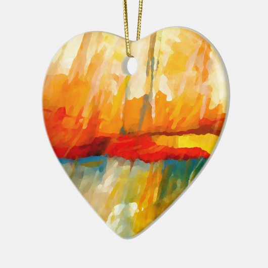 Modernes Abstrakt-expressionistisches Gemälde Keramik Ornament (Links)